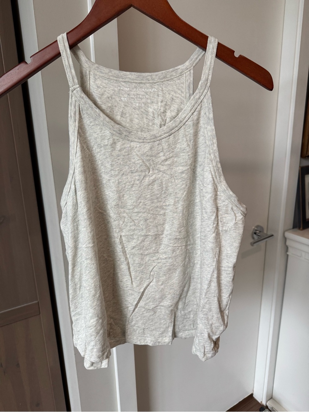 Majestic Filatures Women's Soft Scoop Neck Tank Top in Light Gray